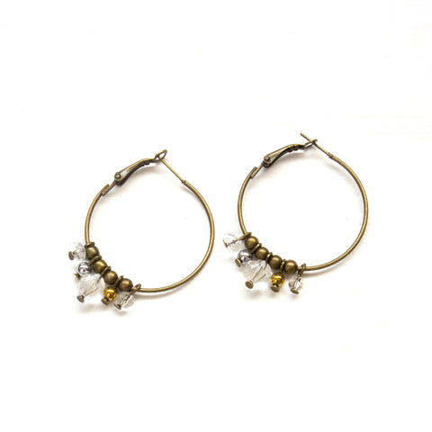 Multi Gem Earrings Hoop Earrings - Natural Gemstone Jewelry