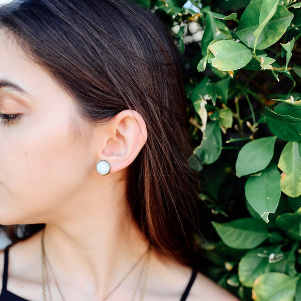 Opalite Post Earrings - Natural Gemstone Jewelry