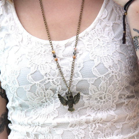 Owl Necklace - Southwestern Boho Jewelry