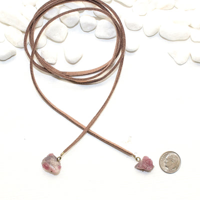 Pink Tourmaline Gemstone Wrap - Raw Crystal Jewelry