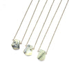 Dainty Prehnite Geometric Necklace - Natural Gemstone Jewelry