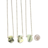 Dainty Prehnite Geometric Necklace - Natural Gemstone Jewelry