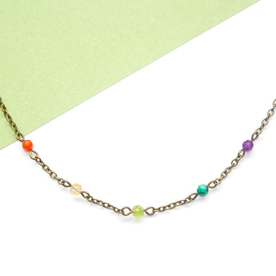 Dainty Rainbow Beaded Choker