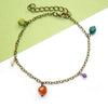 Rainbow Pebble Charm Anklet