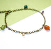 Rainbow Pebble Charm Anklet