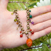 Rainbow Pebble Charm Necklace