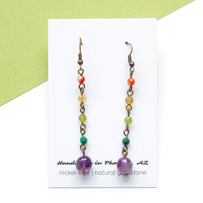 Rainbow Pebble Drop Earrings