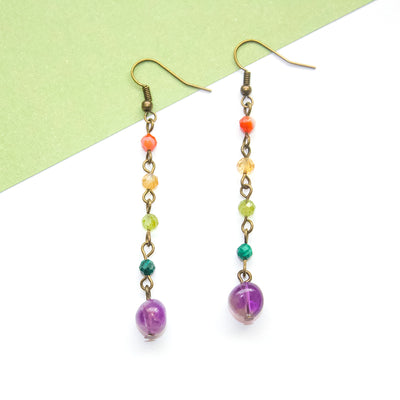 Rainbow Pebble Drop Earrings