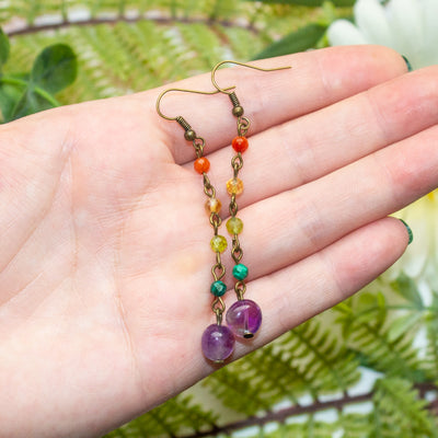 Rainbow Pebble Drop Earrings