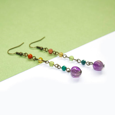 Rainbow Pebble Drop Earrings