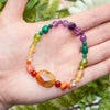 Rainbow Pebble Stretch Bracelet