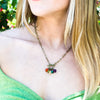 Rainbow Pebble Toggle Necklace