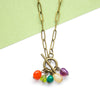 Rainbow Pebble Toggle Necklace