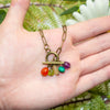 Rainbow Pebble Toggle Necklace