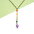 Rainbow Pebble Y Necklace