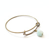 Raw Amazonite Bangle Bracelet - Raw Crystal Jewelry