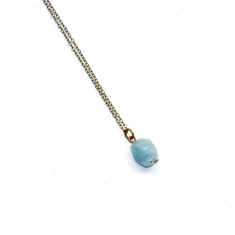Raw Aquamarine Necklace - Natural Gemstone Jewelry
