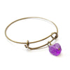 Raw Amethyst Bangle Bracelet - Raw Crystal Jewelry