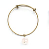 Raw Rose Quartz Bangle Bracelet - Raw Crystal Jewelry