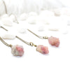 Mini Raw Pink Tourmaline Necklace - Natural Gemstone and Raw Crystal Jewelry