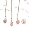 Mini Raw Pink Tourmaline Necklace - Natural Gemstone and Raw Crystal Jewelry