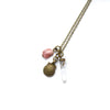 Rhodochrosite, Crystal and Shell Drop Necklace - Coastal Collection