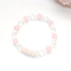 Rose Quartz and Crystal Quartz Stretch Bracelet - Natural Gemstone Jewelry