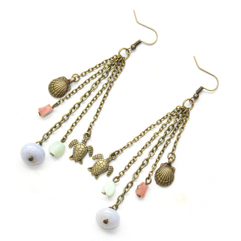 Sea Trinket Drop Earrings - Coastal Collection