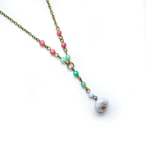 Seaside Y Necklace with Beaded Chain - Coastal Collection