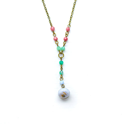 Seaside Y Necklace with Beaded Chain - Coastal Collection