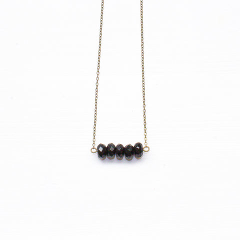 Black Agate Bar Necklace