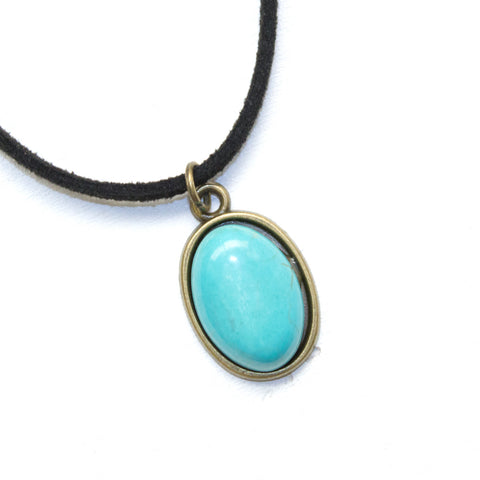 Turquoise Gemstone Choker - Vegan Jewelry
