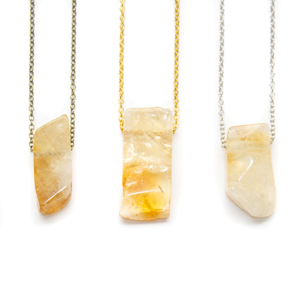 Solar Plexus Chakra Necklace  Citrine Gemstone Necklace