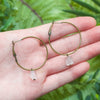 Tiny Quartz Hoop Earrings