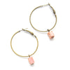 Tiny Raw Rhodochrosite Hoop Earrings - Coastal Collection
