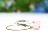 Tiny Raw Rhodochrosite Hoop Earrings - Coastal Collection