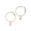 Tiny Raw Rhodochrosite Hoop Earrings - Coastal Collection