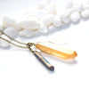 Triple Crystal Necklace - Peach Aura Quartz