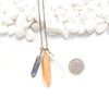 Triple Crystal Necklace - Peach Aura Quartz