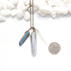 Triple Crystal Necklace - Silver Titanium Quartz
