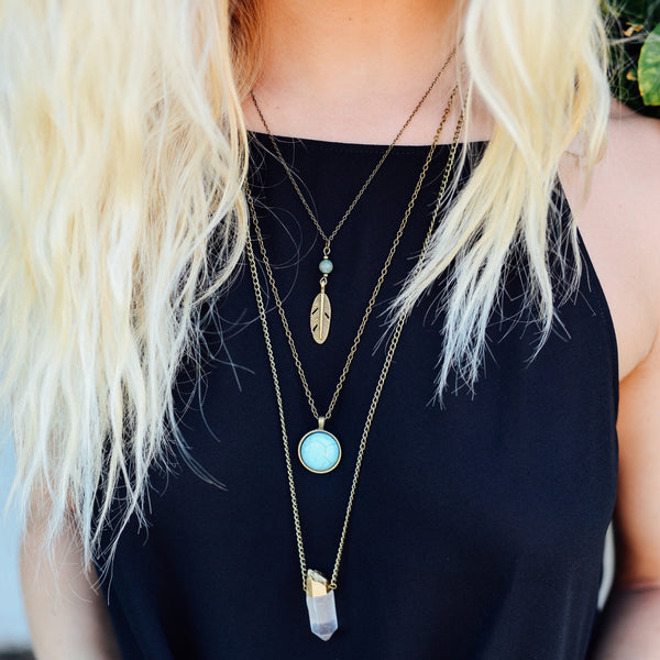 Turquoise Gemstone Necklace - Natural Gemstone Jewelry