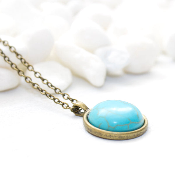 Turquoise Gemstone Necklace - Natural Gemstone Jewelry