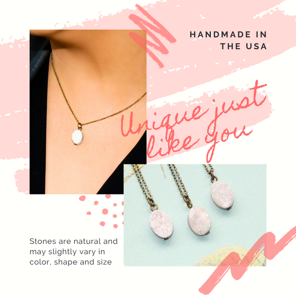 Mini White Druzy Necklace