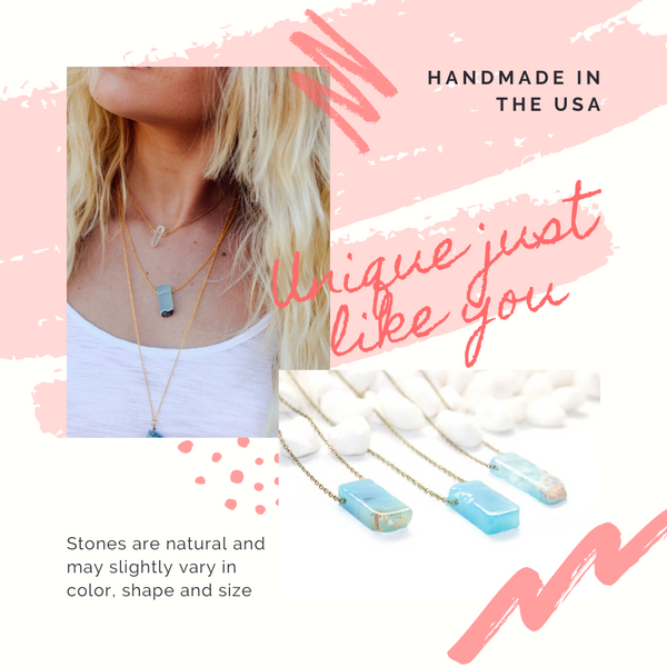 Mini Blue Agate Necklace