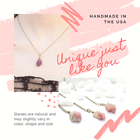 Mini Raw Pink Tourmaline Necklace