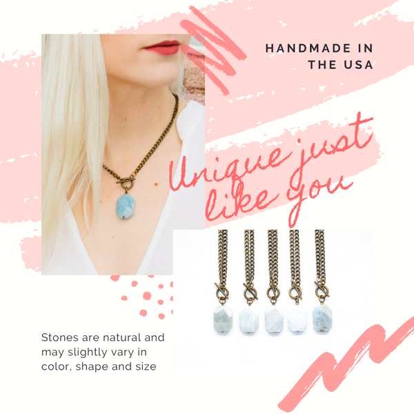 Aquamarine Toggle Necklace