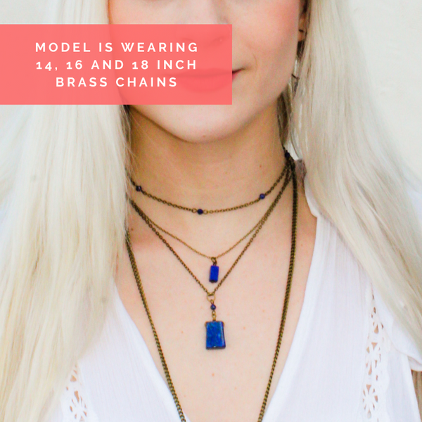 Lapis Lazuli Geometric Drop Necklace
