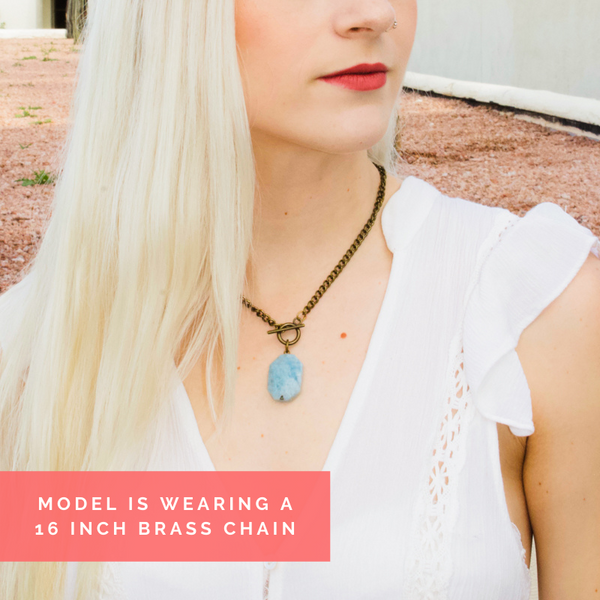 Aquamarine Toggle Necklace