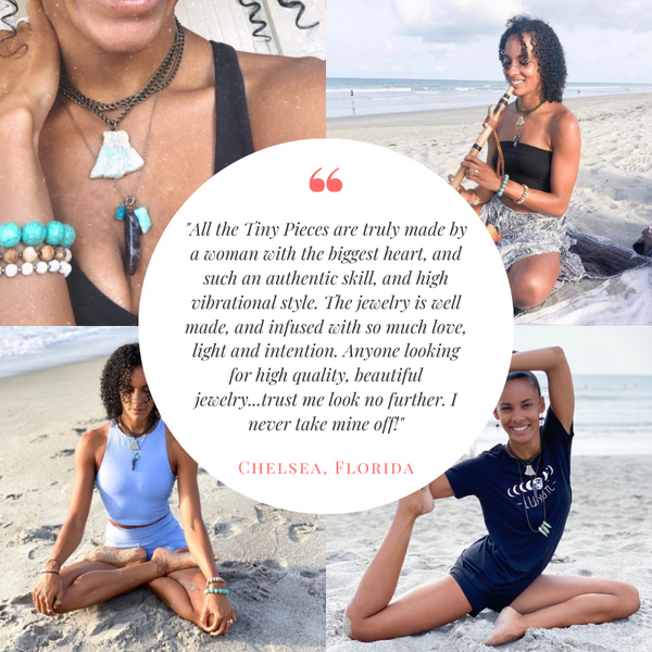 Hamsa Necklace with Aqua Aura Quartz